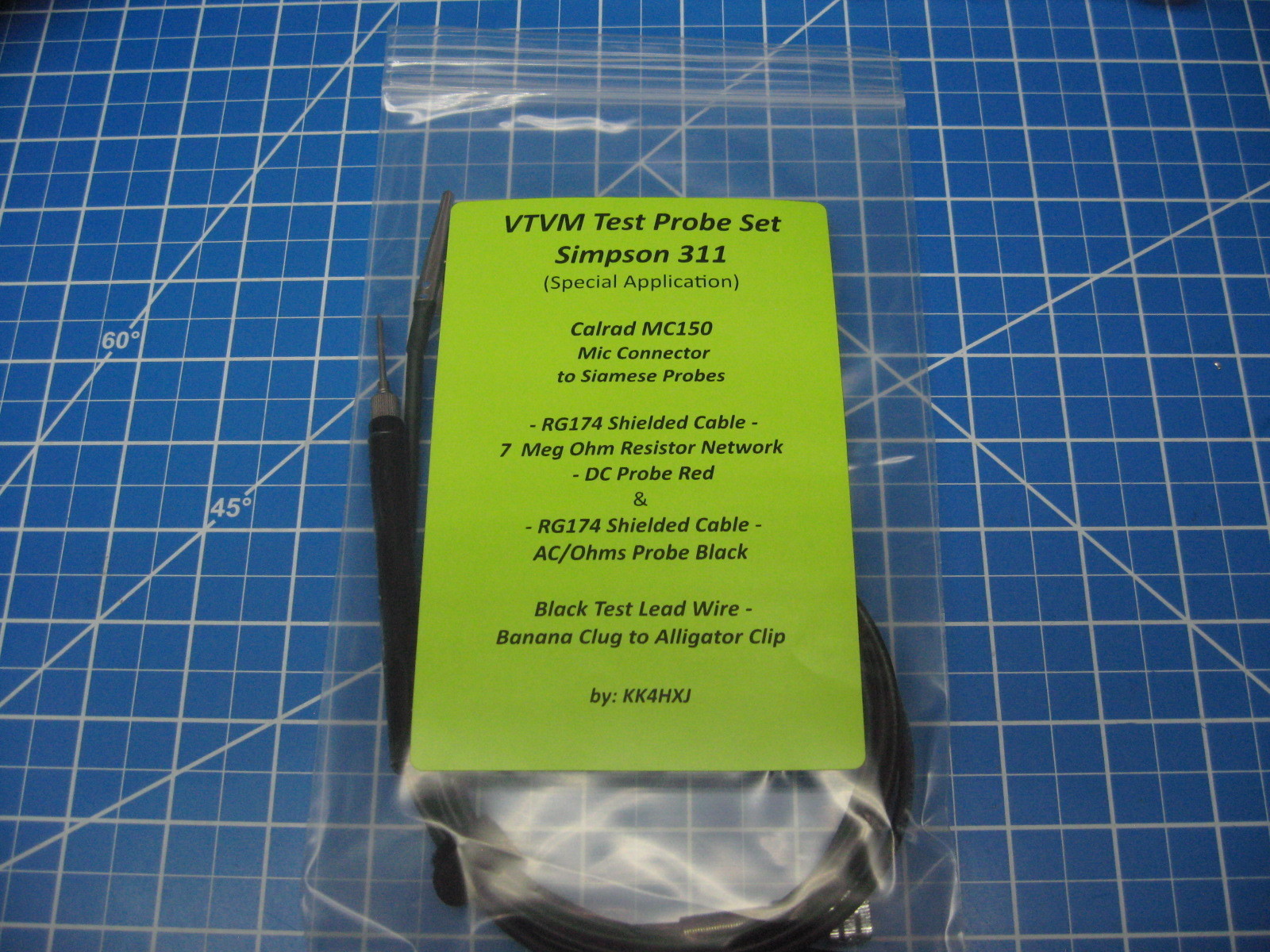 Custom VTVM Probe Set - Assembled - for Simpson 311 VTVMs - Switchcraft or BNC