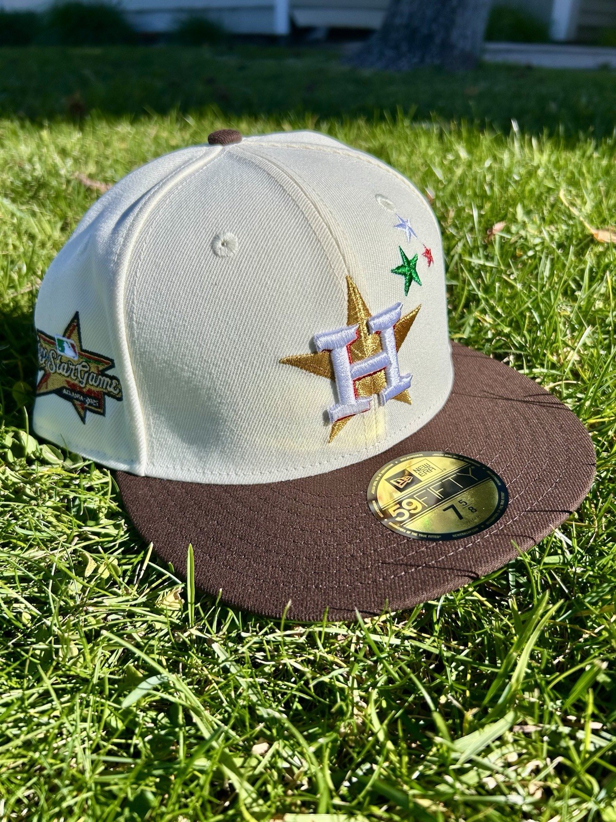 Houston Astros Exclusive New Era 2Tone Fitted W/2025 ASG SP 5950 Crm/Brwn  7 5/8