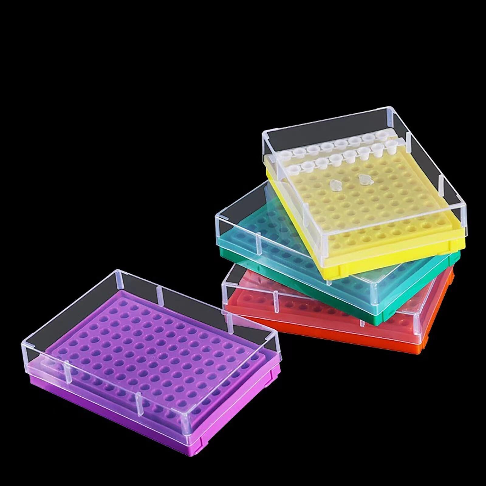 PCR Tube Rack 96 Well Plate for 0.1ML 0.2ML PCR Tubes & Strips Yellow