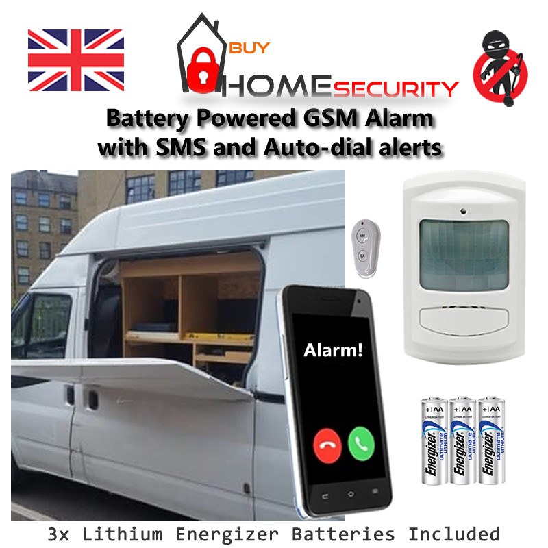 Anti Tool Theft Van House Shed Caravan Alarm 4G GSM SMS  Call Alerts 130dB Siren