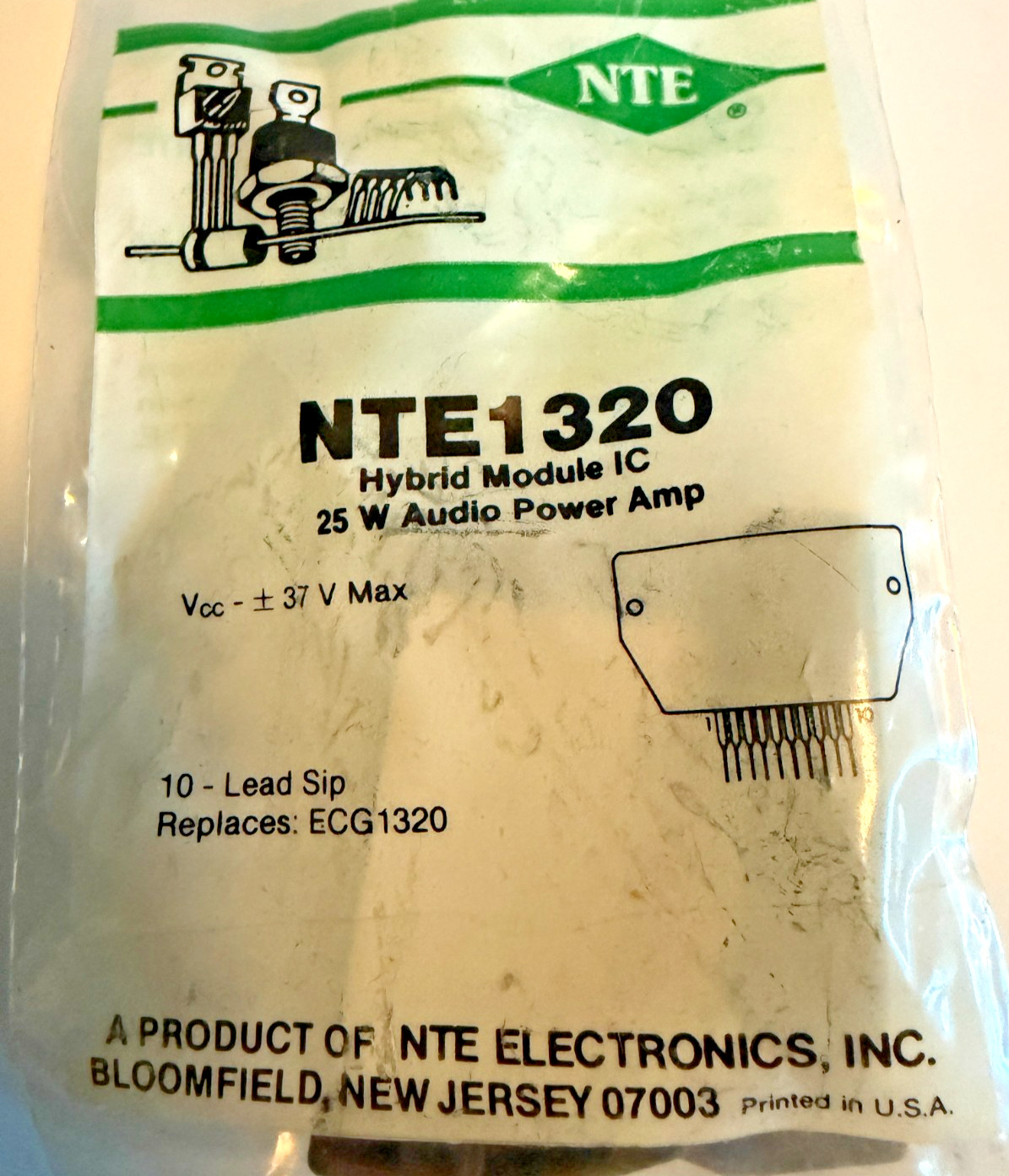 NTE1320 Module Darlington Audio Amp 25w Hybrid (STK0029) (ECG1320) (EXR1320)