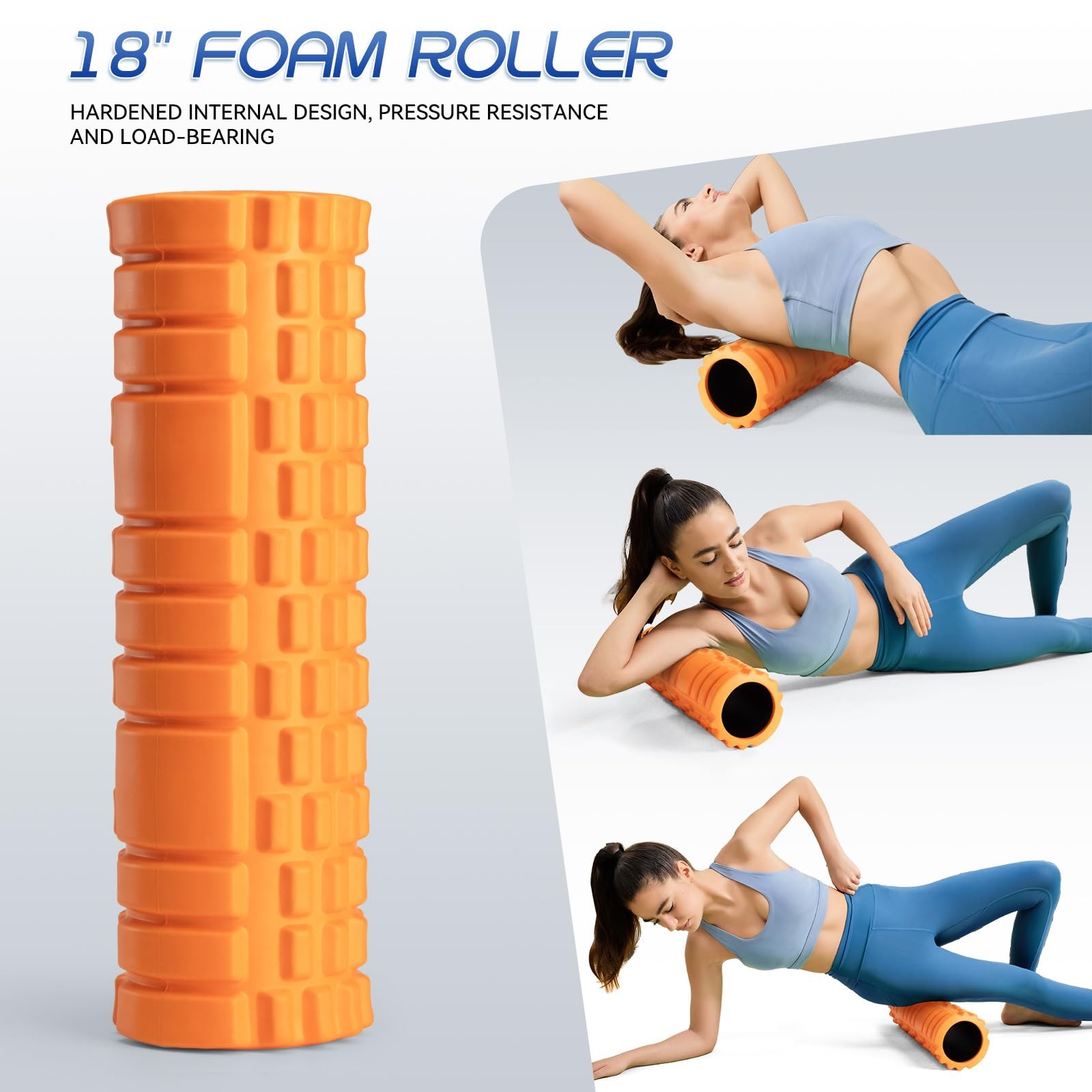 Krightlink Foam Roller High Density Foam Roller Set for Deep Tissue Muscle Massa