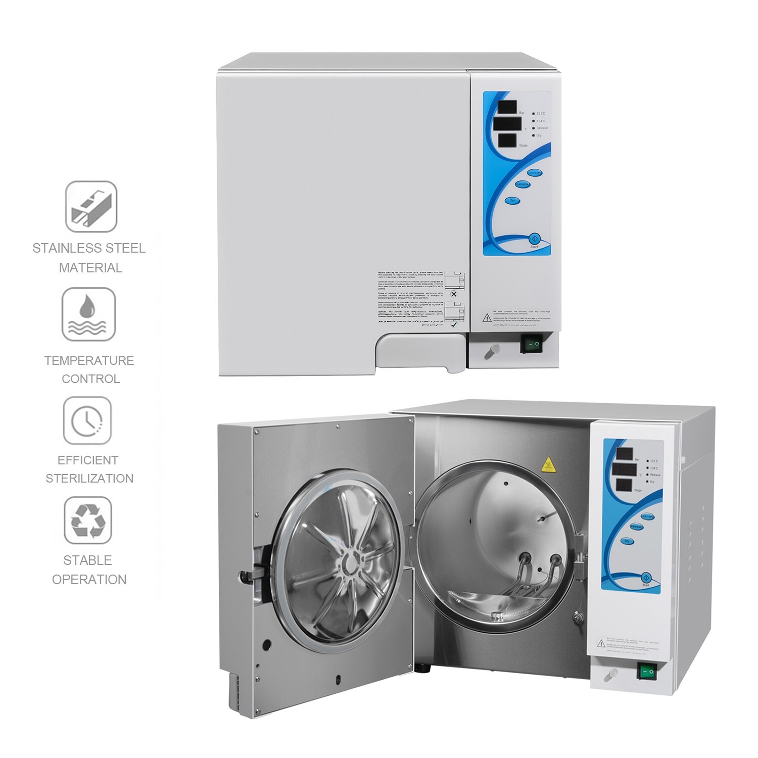 18L Dental Autoclave Steam Sterilizer with Drying Function Disinfection Unit US
