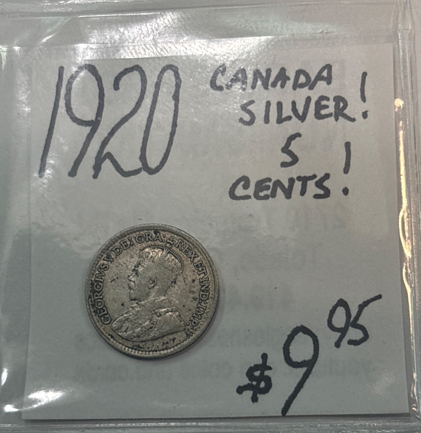 1920 Canada Silver! 5 Cents! ENN Coins