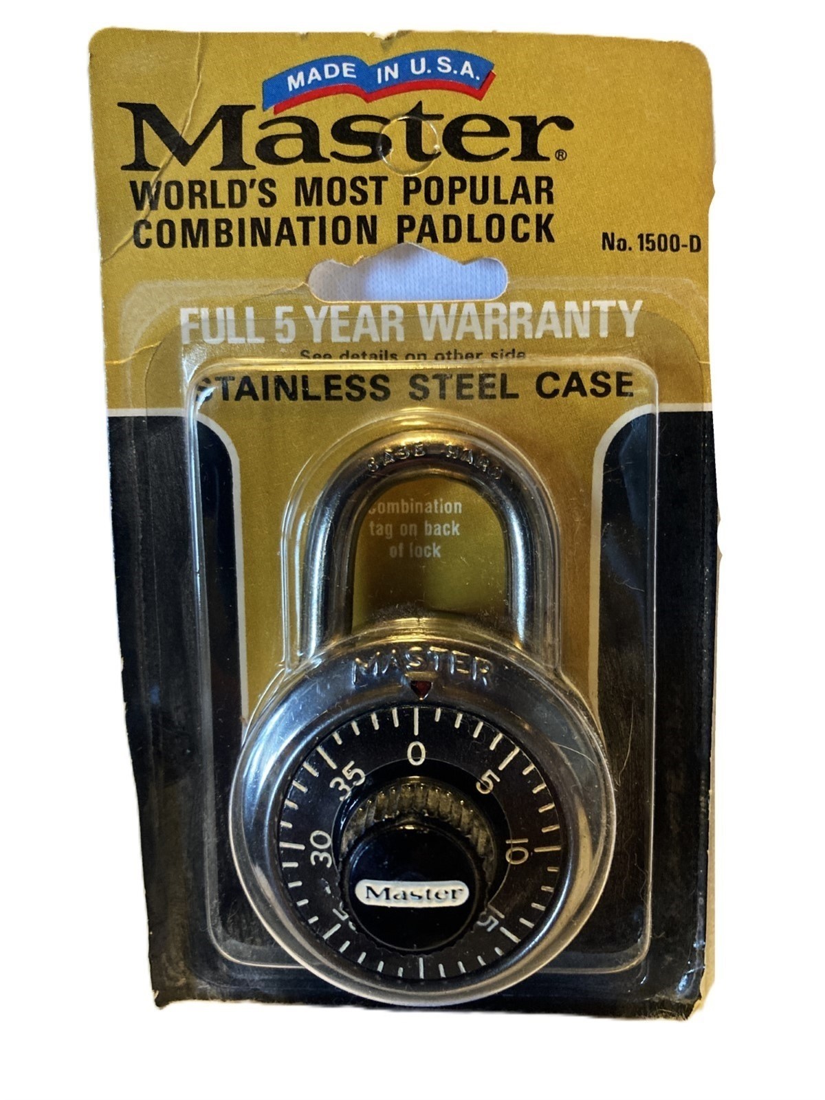 Master Lock Combination Padlock 1500D Locker Stainless Steel Case PET RESCUE