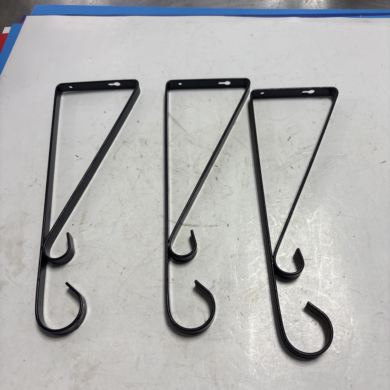 3 Steel Black Hanger/  Plant Hooks 12”l x4” H