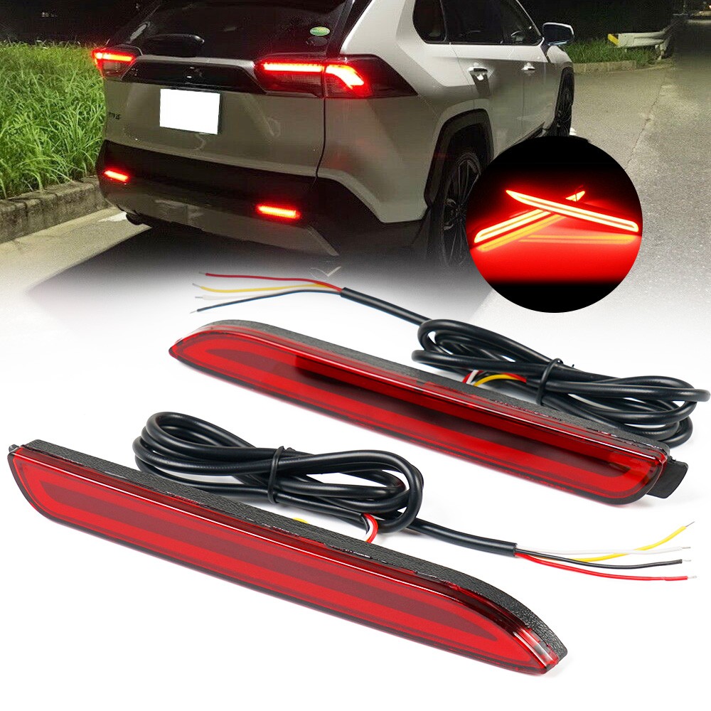 For Toyota RAV4 19-24 LED Brake Stop Signal Driving Lights Bumper Reflector Lamp