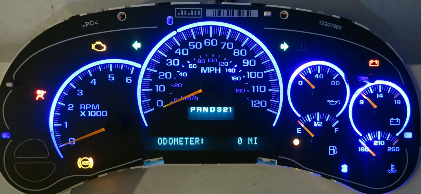 03 04 05 06 2003 2004 2005 2006 SILVERADO EXCHANGE BLUE LED CLUSTER REBUILT GMC