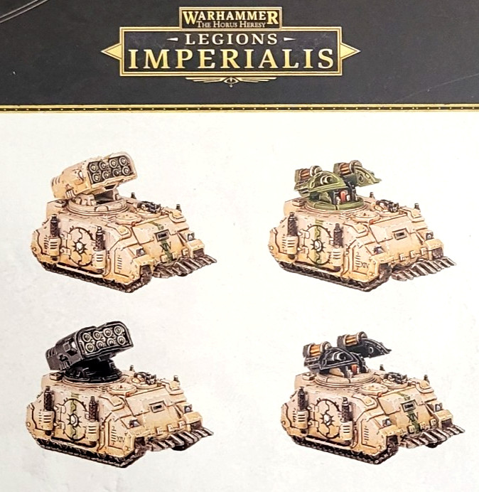 Legions Imperialis 2 Whirlwind and 2 Scorpius Missile Tank Squadrons Warhammer