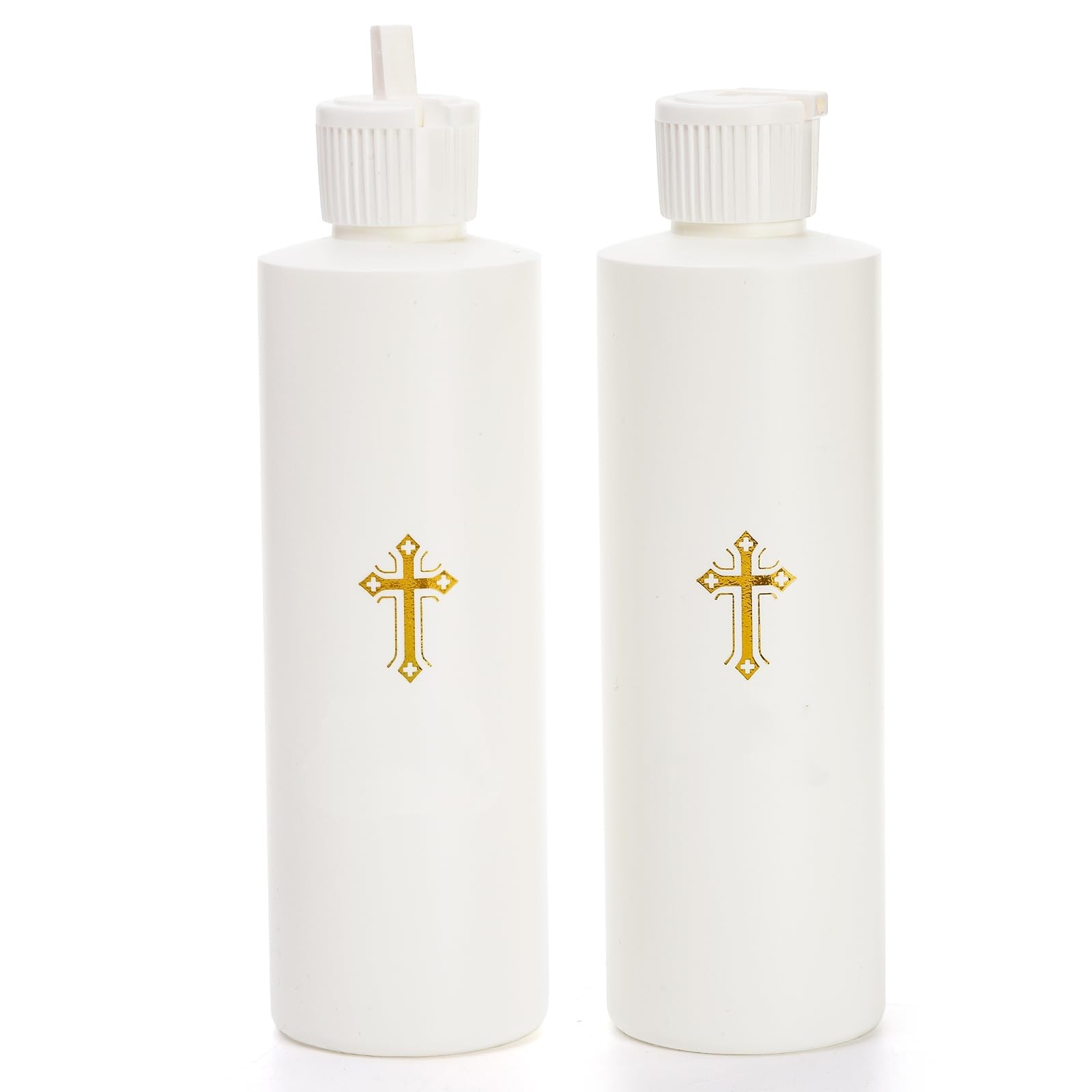 3 Pack 250ML Water Bottles Catholic Empty Container Plastic with Gold Cross