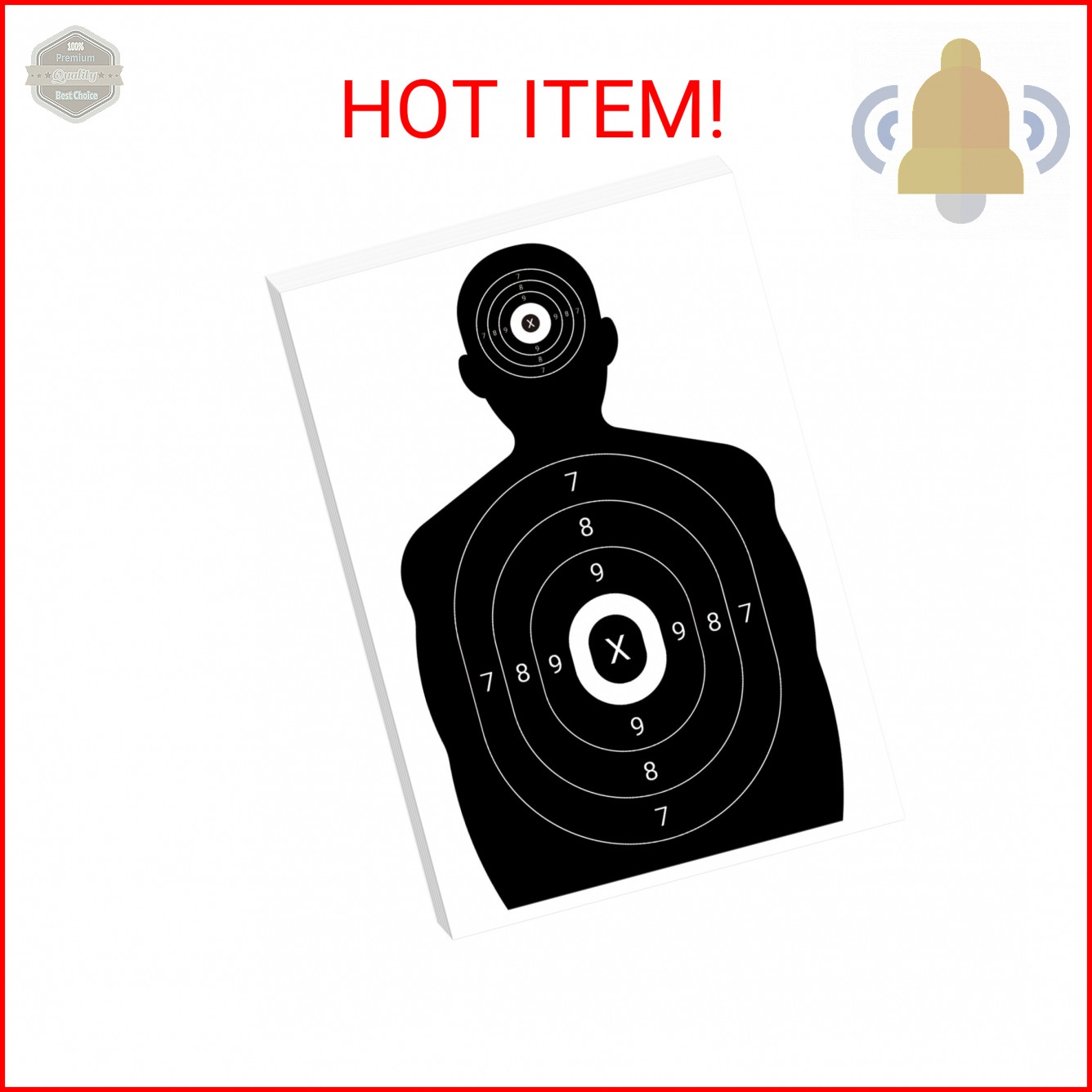 suituts 100 Pack 17" x 24.3" Paper Shooting Targets for Range, Bulk Silhouette T