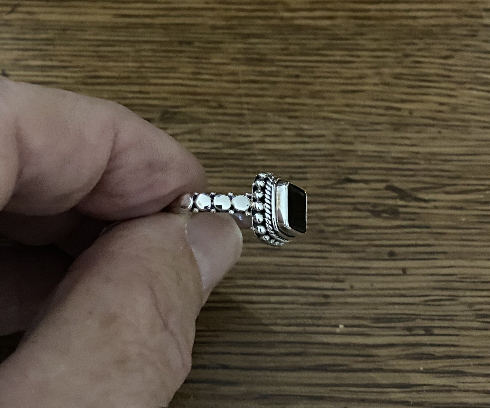 Black Onyx Ring Sterling