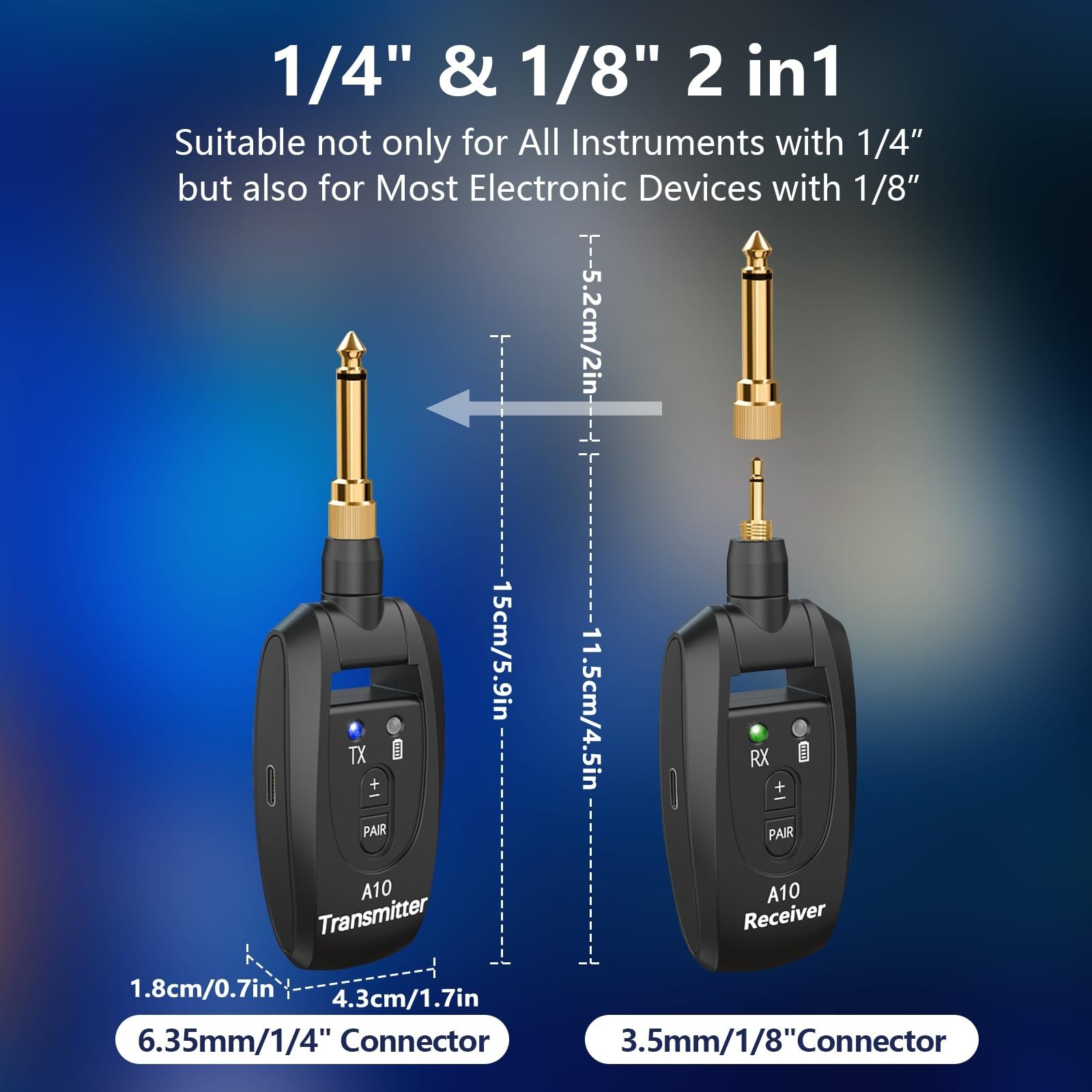 2.4GHz Wireless Guitar Transmitter Receiver Auto Pairing (A10) | Wireless Gui...