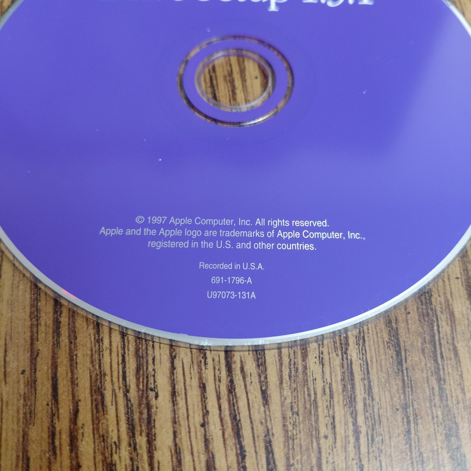 Apple Mac Drive Setup 1.3.1 CD 691-1796-A 1997 Disc Only