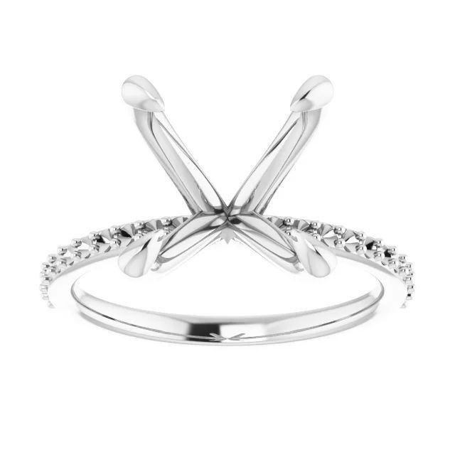 12mm Round Semi Mount Ring 925 Sterling Silver Natural Zircon Engagement Ring