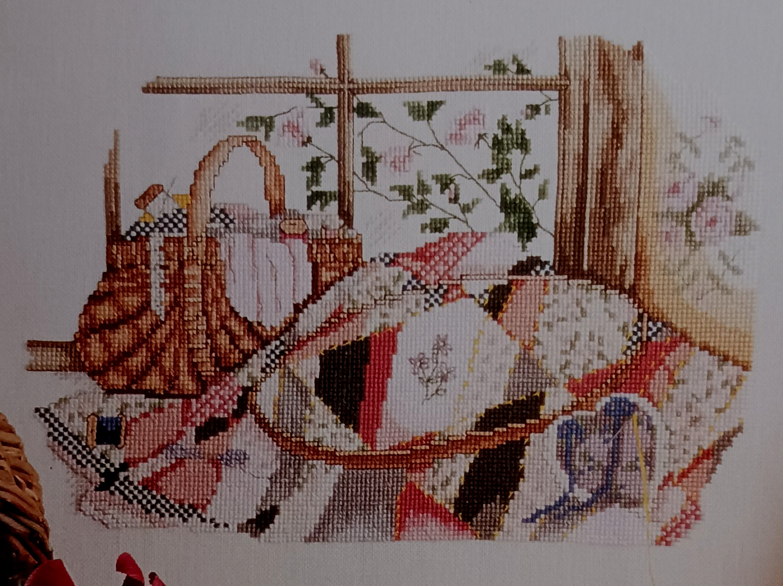 Cross Stitch Pattern BREATH of SPRING Basket Quilt Artist Paula Vaughan Vintage