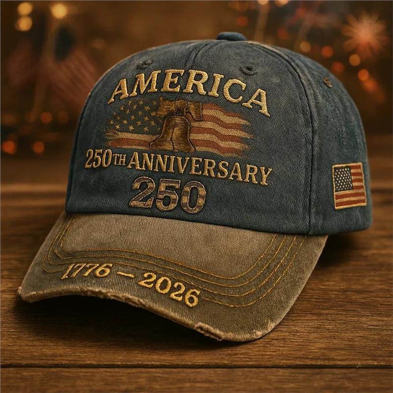 Vintage USA 250th Anniversary Baseball Cap Timeless Distressed Washed Patriotic