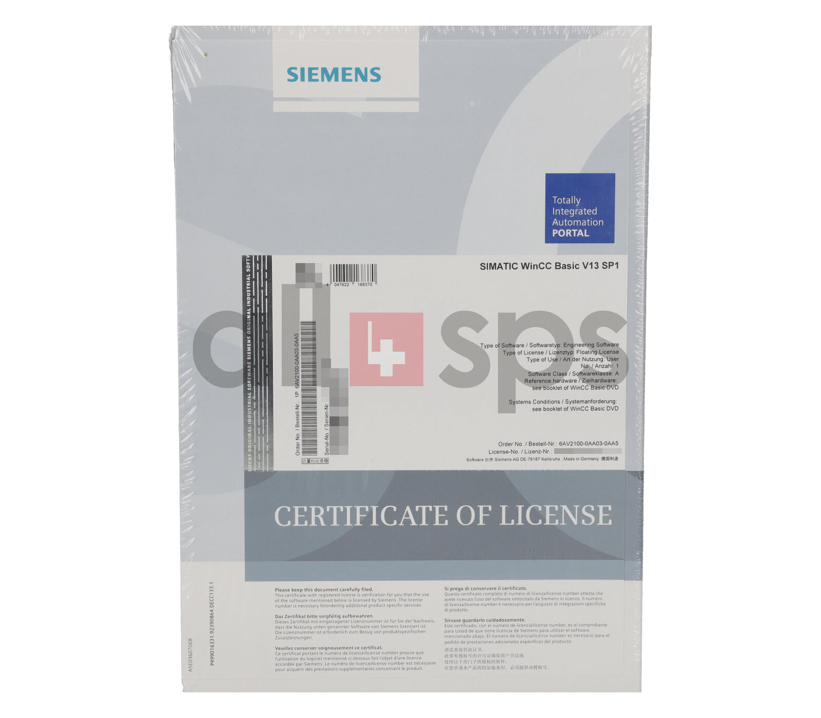 SIMATIC WINCC BASIC V13 SP1 - 6AV2100-0AA03-0AA5 (NS)