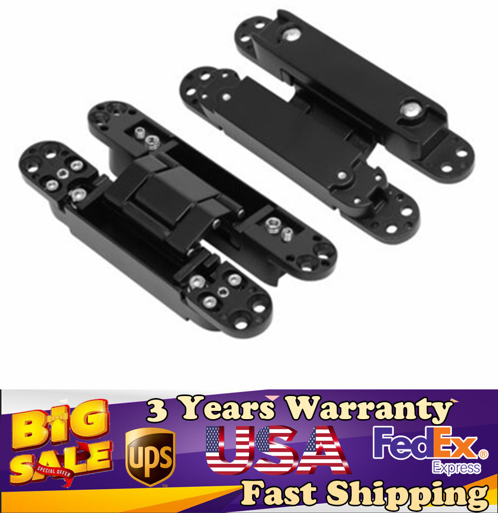 2 Pack 6 Inch Concealed Zinc Alloy Door Hinges for Wooden & Security Doors