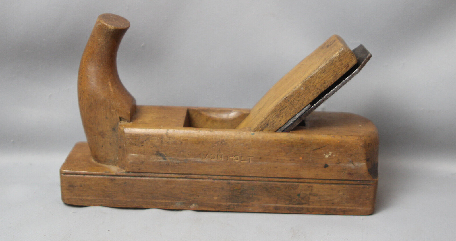 Fine Antique Vintage European 1-1/4" Horn Moulding Plane Inv#BA33