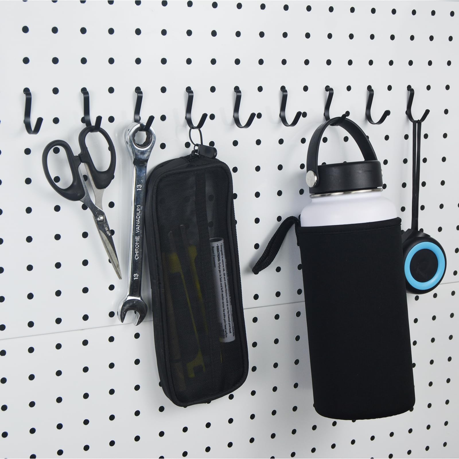 Black Pegboard J Hooks - 80pcs Metal Peg Board Hooks for Hanging, Pegboard Wa...
