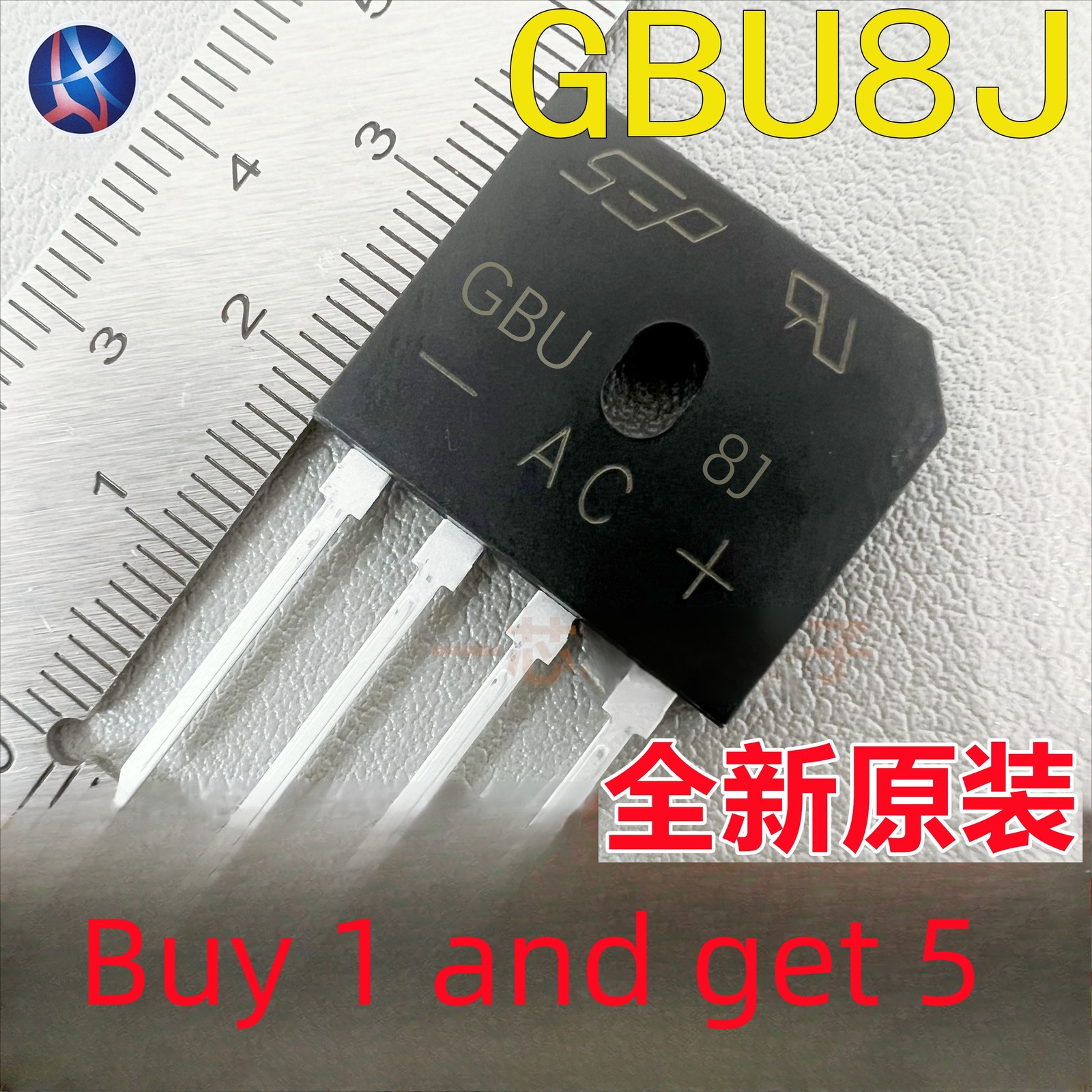 5PCS GBU8J ZIP-4 Single Phase Bridge Rectifier 8A800V