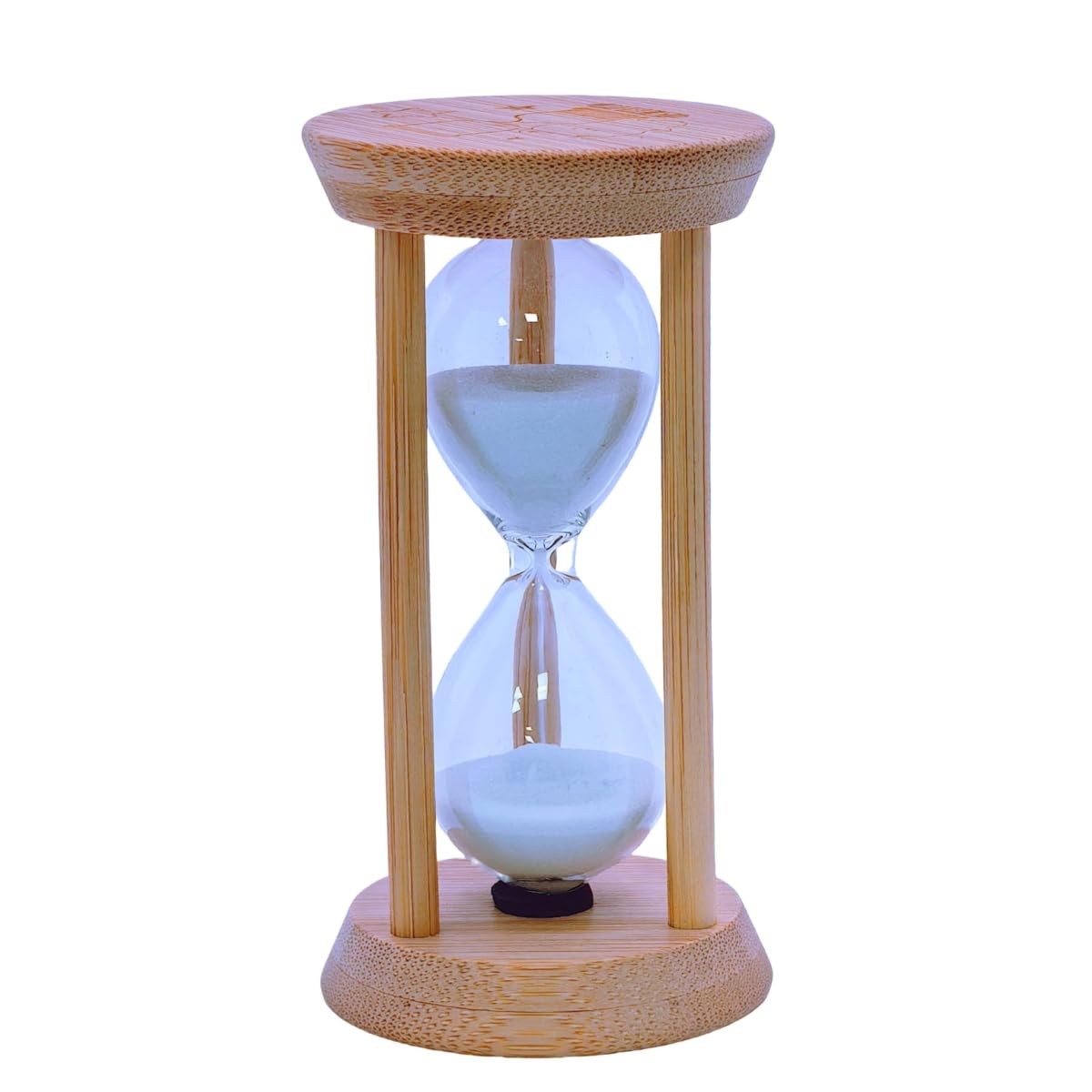 White Sand Timer,1 Min Wood Sandglass Clock - Modern Hourglass with100% Frame...