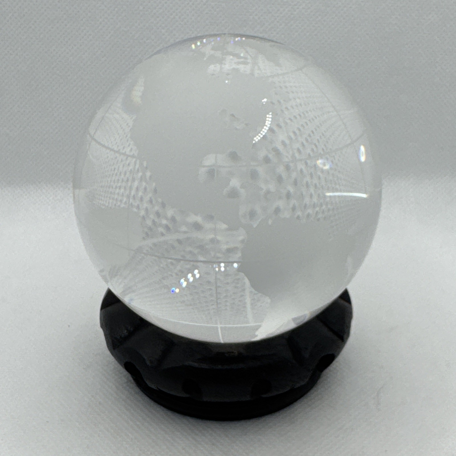 CRYSTAL WORLD GLOBE WITH STAND, 4” Dia.  4 lbs. from 1990