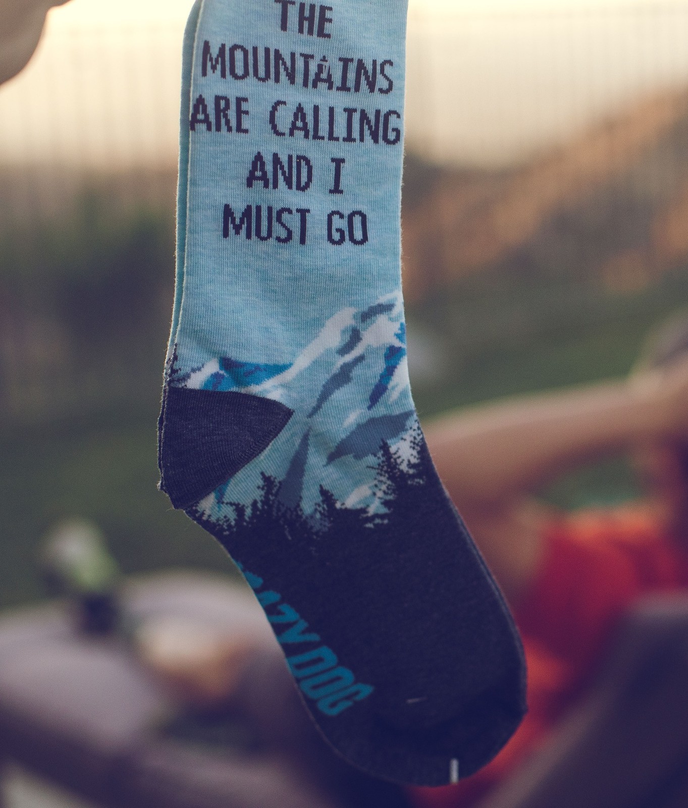 Women's The Mountains Are Calling and I Must Go Socks Funny Outdoor Camping