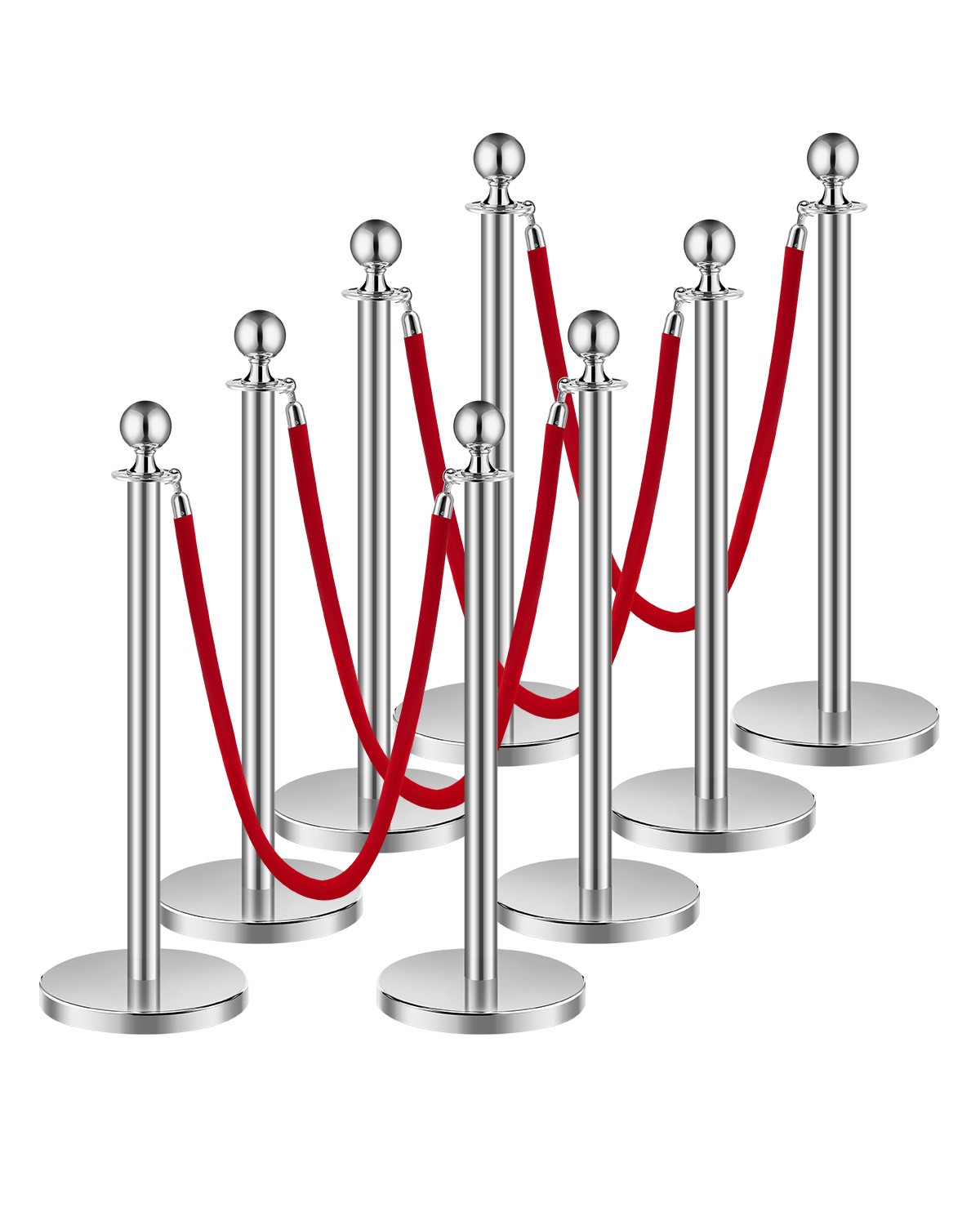 VEVOR 8Pcs Stanchion Posts Crowd Control Queue Barrier Sand Injection Base