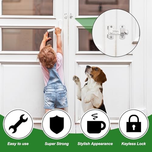 2-Pack Flip Latch Gate Latch 3in, Slide Locks | Stainless 3 Inch Matte White