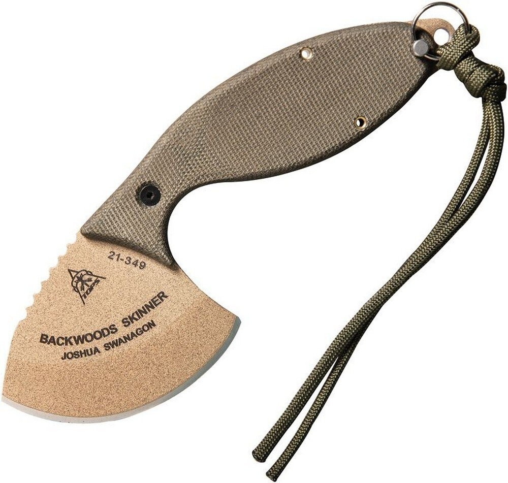 TOPS Backwoods Fixed Knife 1095HC Steel Full Tang Blade Micarta Handle - SKIN-01