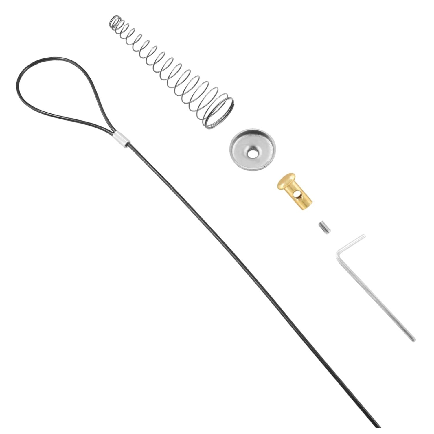 Elegant Black Gate Latch Cable Pull – Adjustable Spring Opener for All Fences