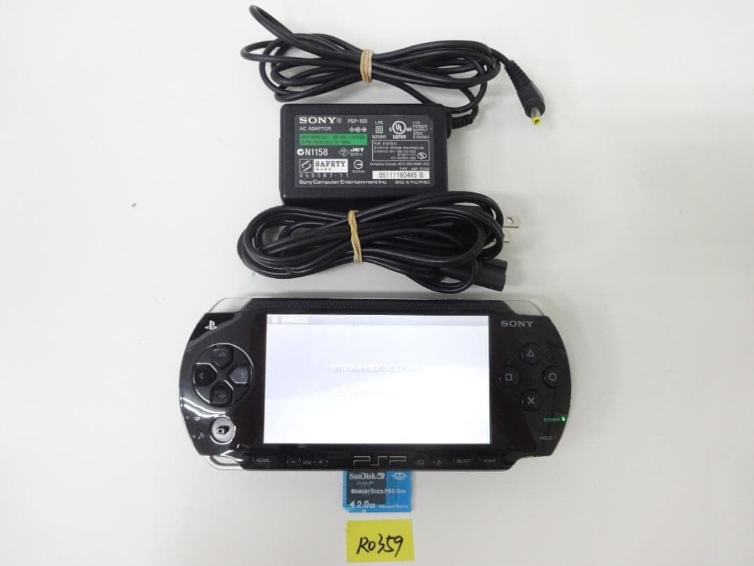 PSP Sony Psp 1000 Body Black With Ac Adapter Operation Confirmed R0359 Japan