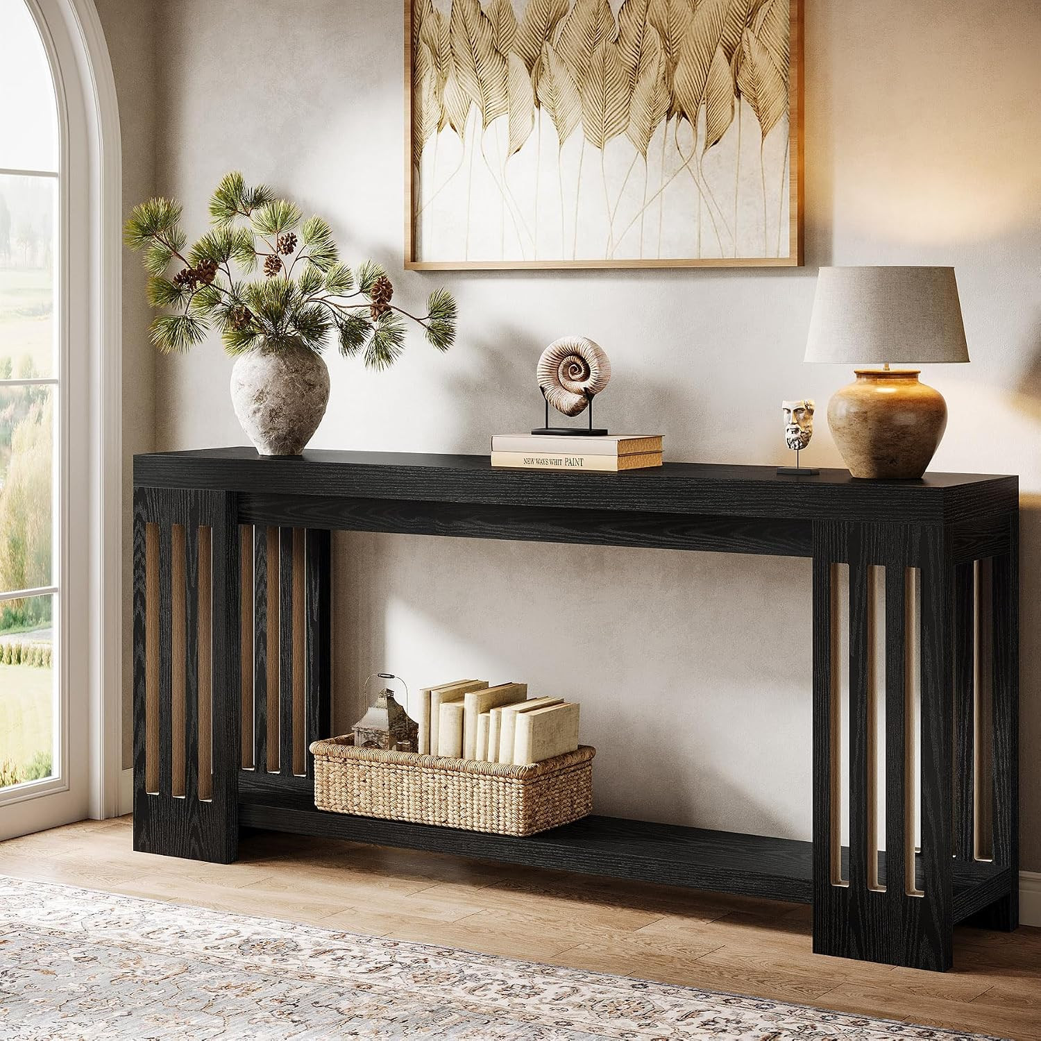 Tribesigns 70.9-Inch Extra Long Entryway Table, Farmhouse Sofa Console Table wit
