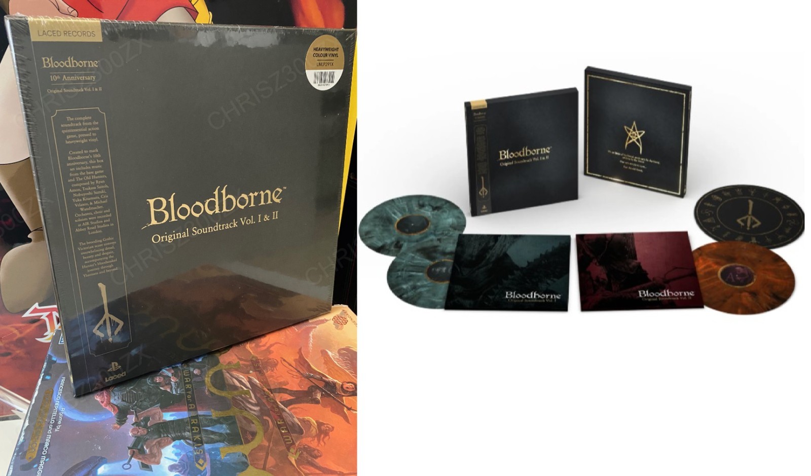 Bloodborne 10th Anniversary Vol. I & II Vinyl 3 LP Turquoise Boxset + Slipmat