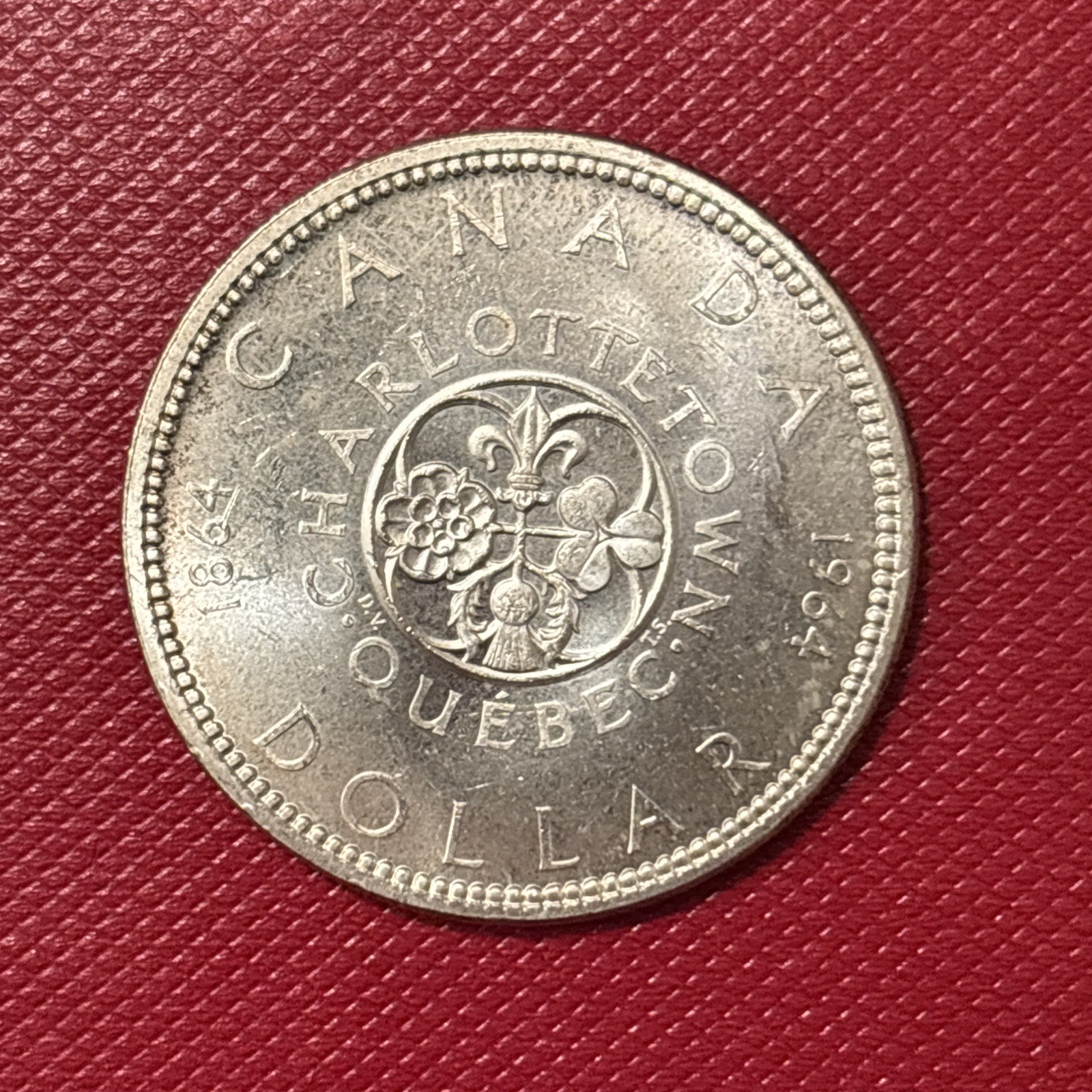 1964 Canada .800 Silver Dollar Charlottetown Quebec (A)