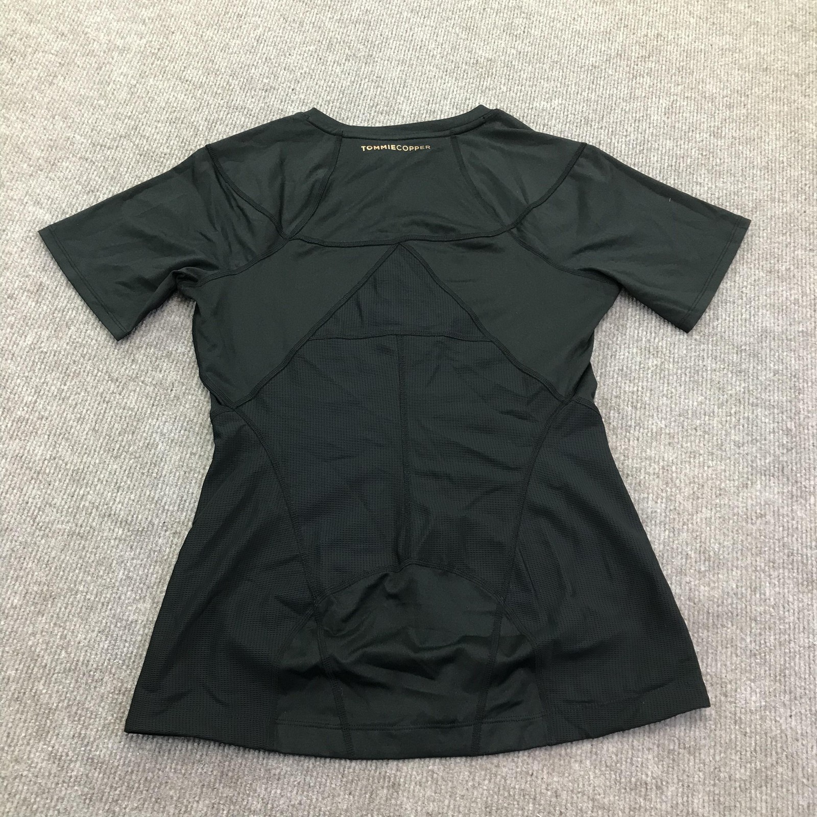 Tommie Copper Womens Back Support Posture Compression Top XL Black Zip Front