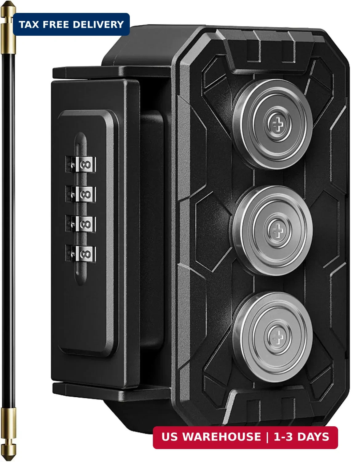 3xN52 Magnetic Key Lock Box,Magnetic Key Holder,Magnet Key Box for Under car,Hid