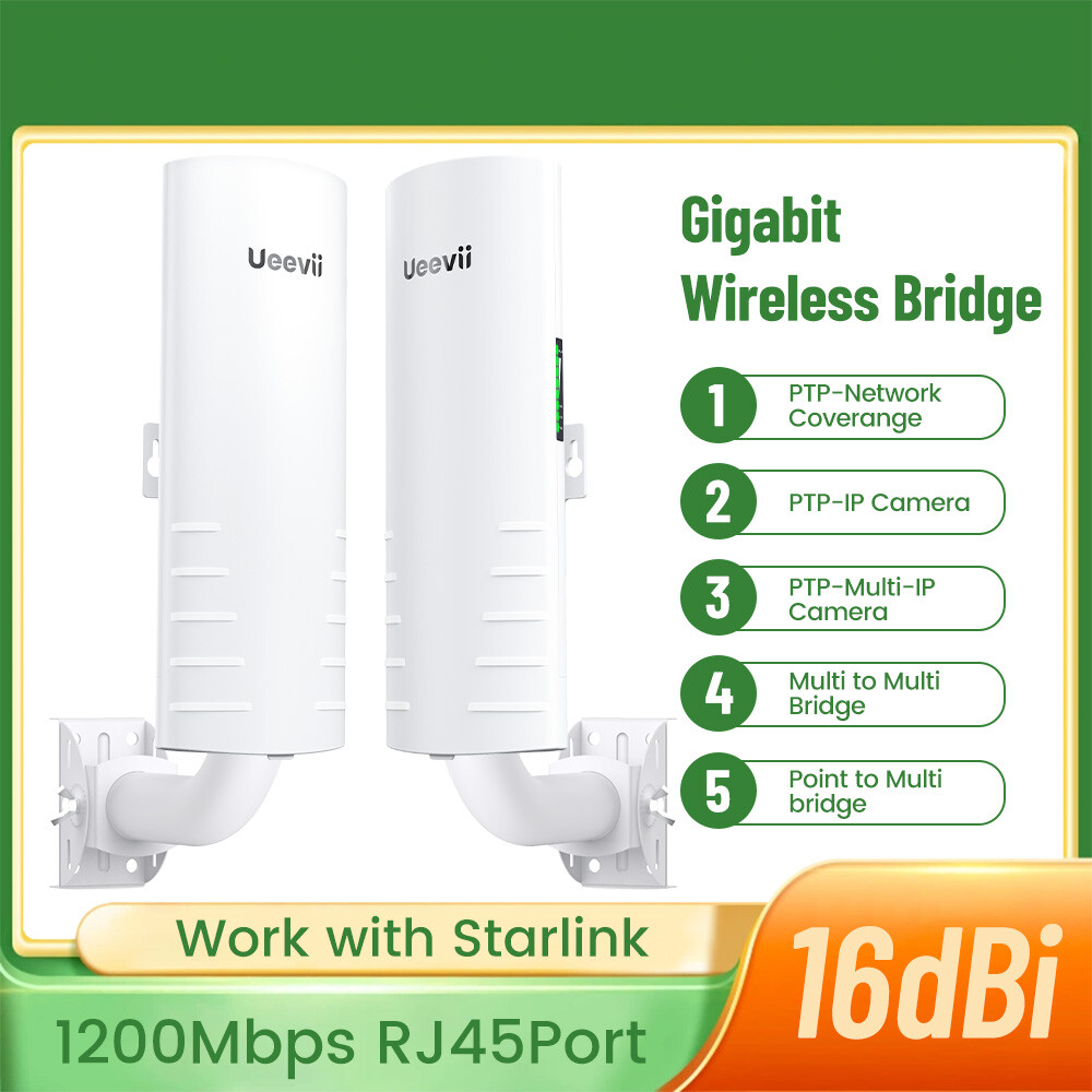 Ueevii Wireless Bridge Point to Point CPE830 5.8G WiFi CPE High-Gain Antenna