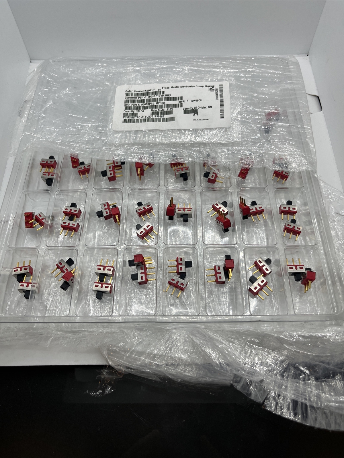 Master Electronics Slide Switch, 500SSP1S1M2REA, J01
