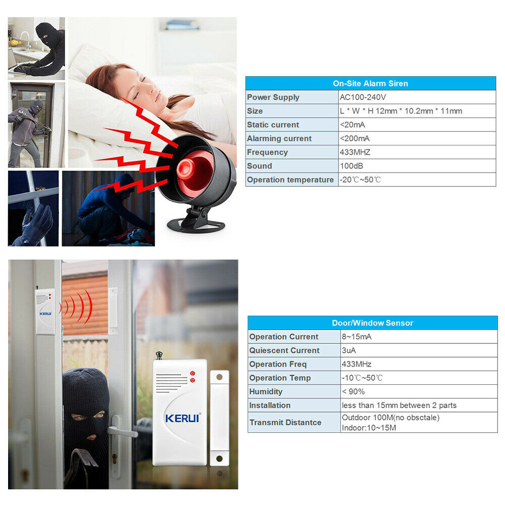 KERUI Wireless Home Shop Alarm Security System Alert Garage Burglar Door Sensor