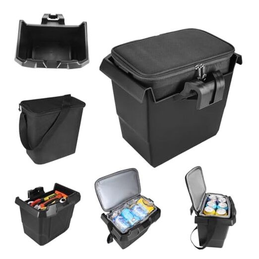 2 in 1 Underseat Storage Box, Center Storage Bin with Portable Cooler Bag