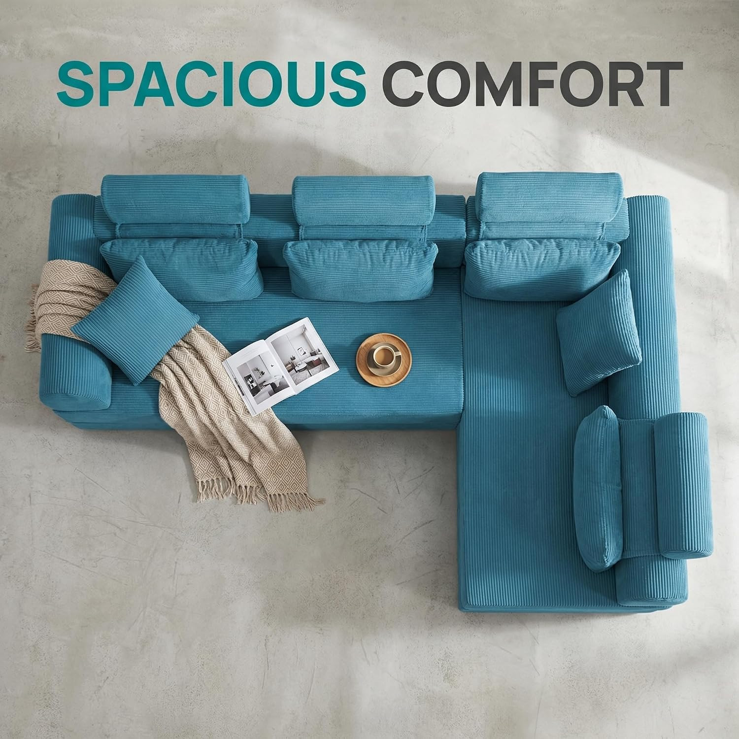 6-In-1 Folding Convertible High Back Sofa Sleeper, 106" Oversized Modular Sectio