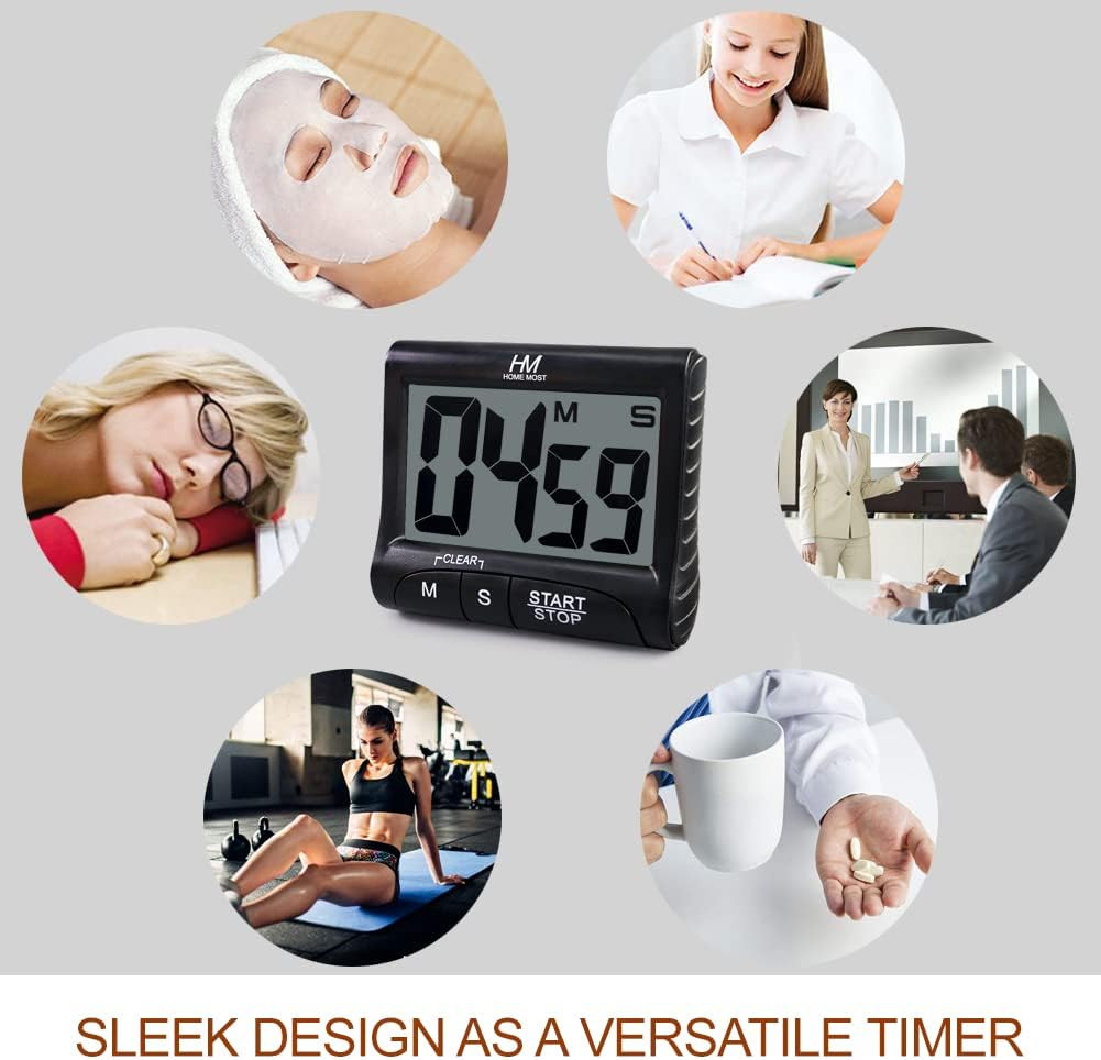 3" Large Display Kitchen Timer - Digital Timer Magnetic Back Loud Alarm