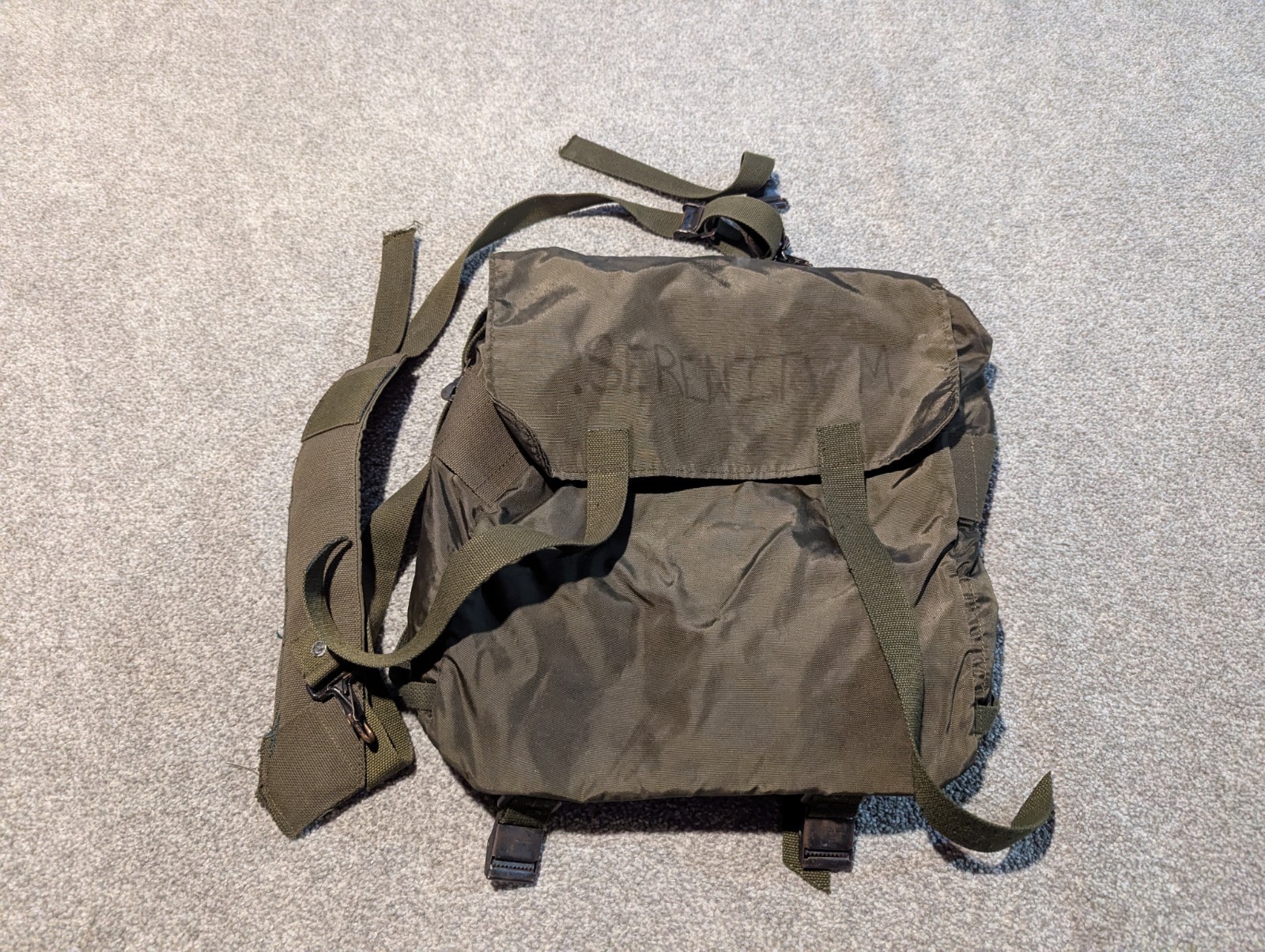 Austrian Military Field Pack Bag Rucksack Army Vintage With Strap