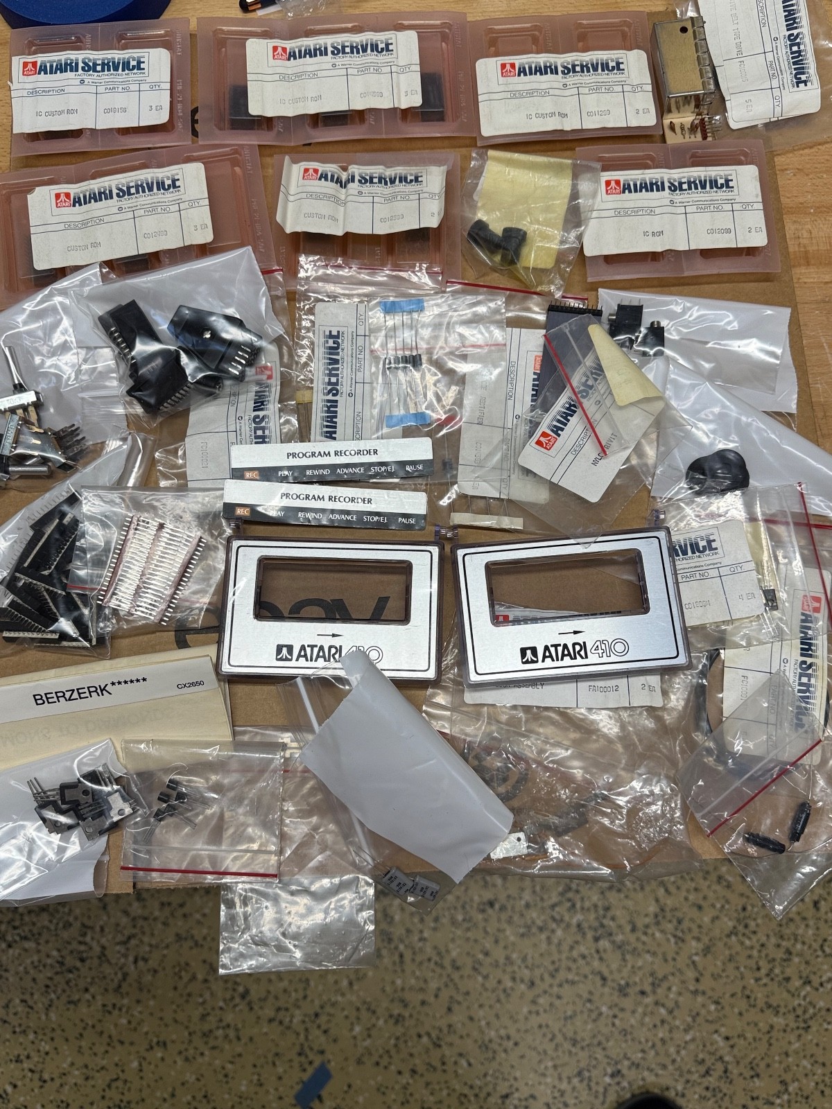 HUGE NOS Atari service center parts lot for home computers and game systems