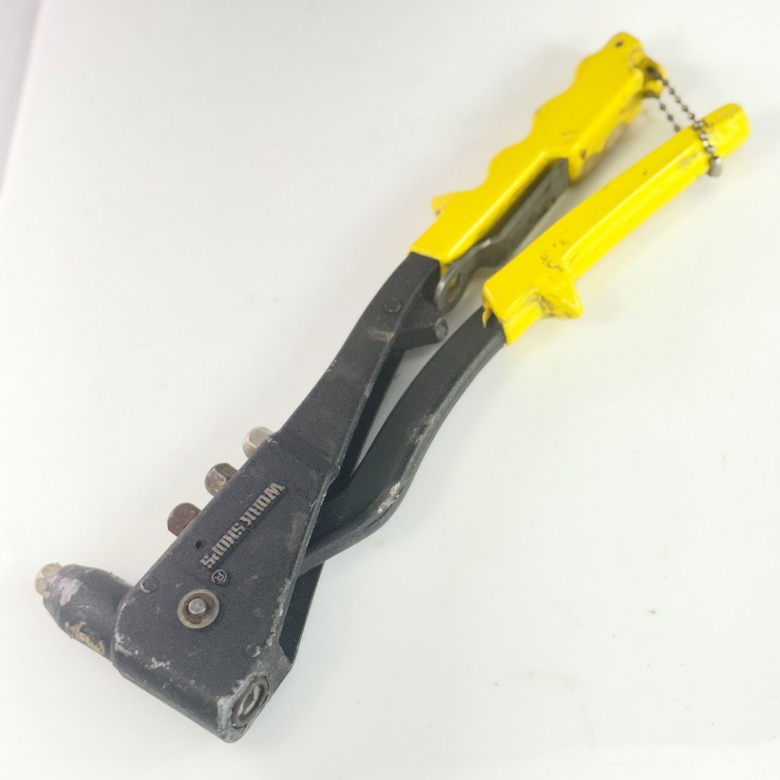 Hand Pop Rivet Gun Riveter Yellow Handles Multiple Tip Sizes 10" Workshop Tool