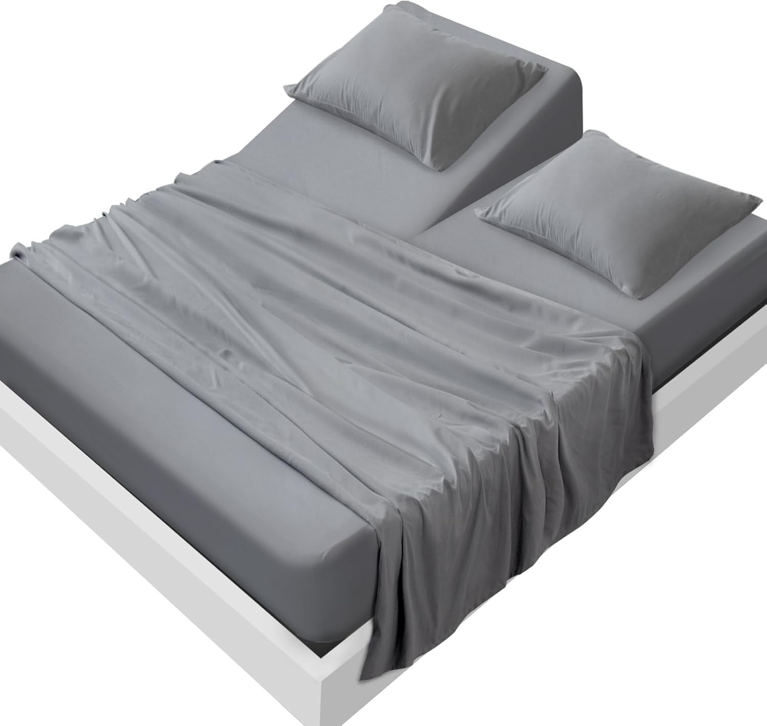 Split Top King Sheet Set for Adjustable Bed 4 Piece Bed Sheet Set Deep Pocket