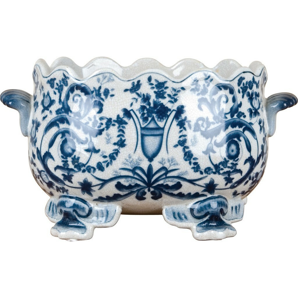 New PORCELAIN AZURE CASEY BLUE & WHITE PLANTER